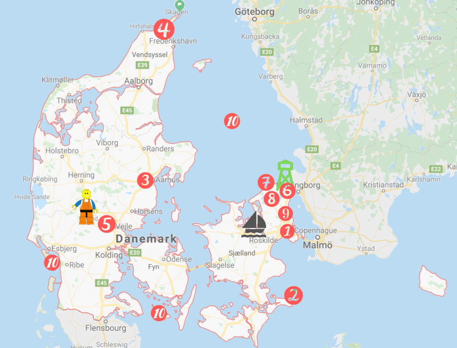 visiter danemark en famille carte et points d'interets