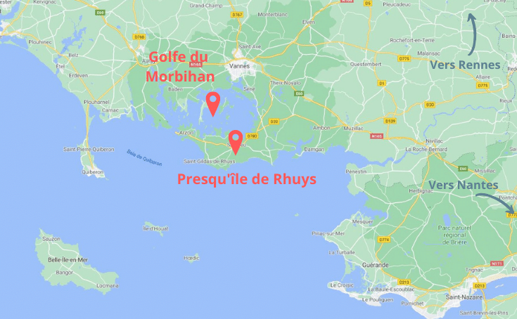 2 jours dans la Presqu'île de Rhuys en famille Localisation