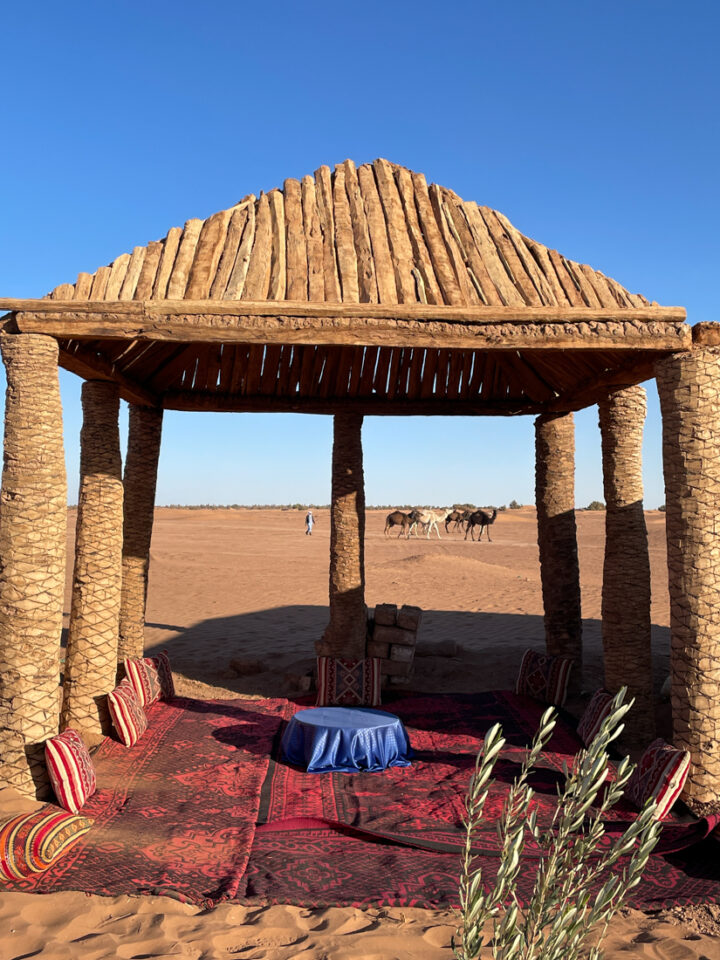 bivouac desert marocain en famille-