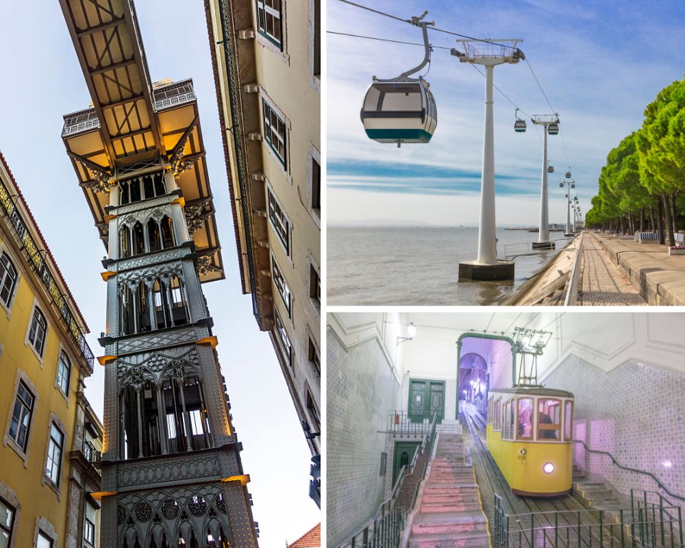 lisbonne avec les enfants ascenseurs et mirador