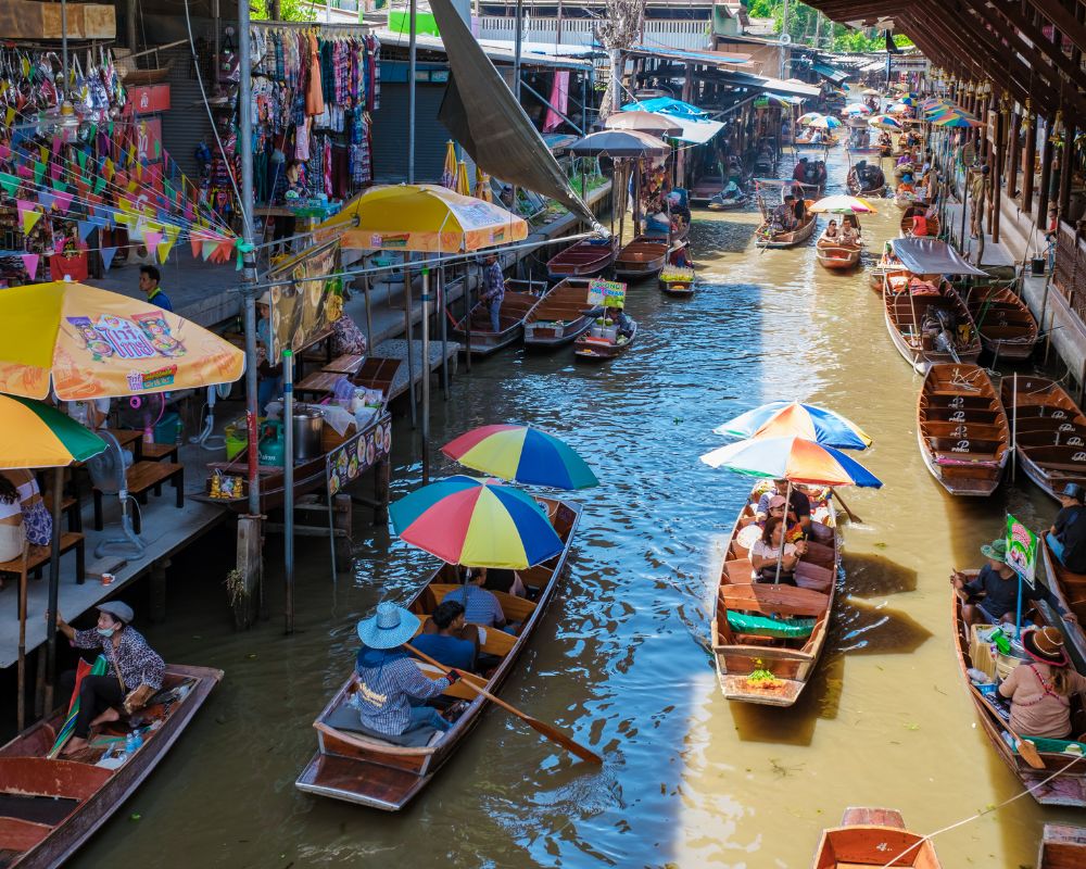 thailande en famille - marché flottant Damnoen Saduak